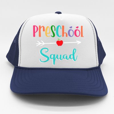 Preschool Squad Teacher Back To School PreK Teacher Gift Trucker Hat