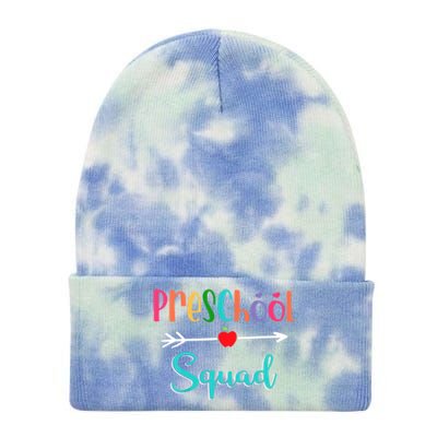 Preschool Squad Teacher Back To School PreK Teacher Gift Tie Dye 12in Knit Beanie