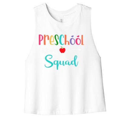 Preschool Squad Teacher Back To School PreK Teacher Gift Women's Racerback Cropped Tank