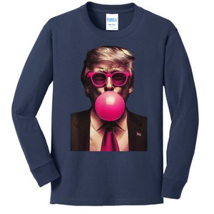 P.Ink Sunglasses Trump Gum 2024 Vote President Gift Kids Long Sleeve Shirt