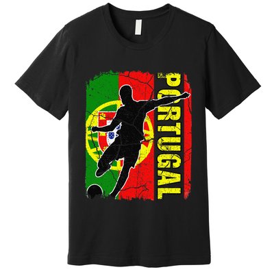 Portugal Soccer Team Portuguese Flag Jersey Football Fans Premium T-Shirt