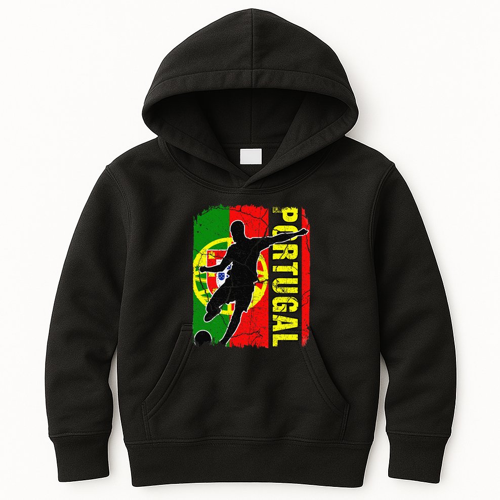 Portugal Soccer Team Portuguese Flag Jersey Football Fans Kids Hoodie