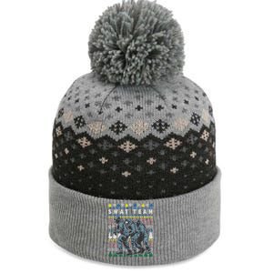 Police Swat Team Cute Gift Ugly Christmas The Baniff Cuffed Pom Beanie