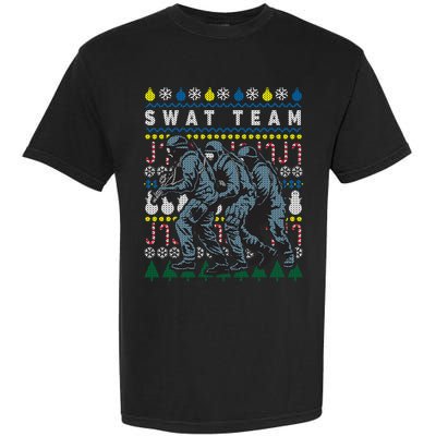 Police Swat Team Cute Gift Ugly Christmas Garment-Dyed Heavyweight T-Shirt