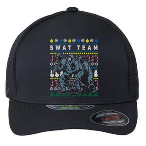 Police Swat Team Cute Gift Ugly Christmas Flexfit Unipanel Trucker Cap