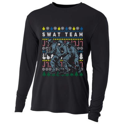 Police Swat Team Cute Gift Ugly Christmas Cooling Performance Long Sleeve Crew
