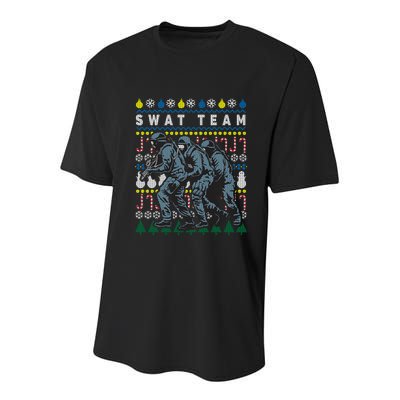 Police Swat Team Cute Gift Ugly Christmas Youth Performance Sprint T-Shirt