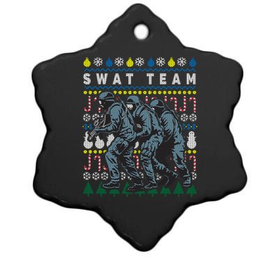 Police Swat Team Cute Gift Ugly Christmas Ceramic Star Ornament