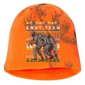 Police Swat Team Cute Gift Ugly Christmas Kati - Camo Knit Beanie