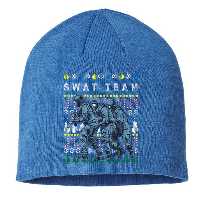 Police Swat Team Cute Gift Ugly Christmas Sustainable Beanie