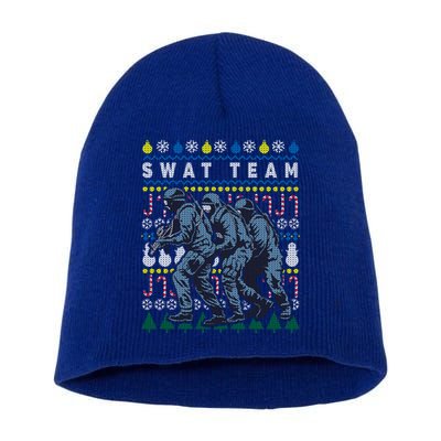 Police Swat Team Cute Gift Ugly Christmas Short Acrylic Beanie