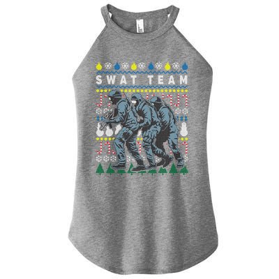 Police Swat Team Cute Gift Ugly Christmas Women’s Perfect Tri Rocker Tank