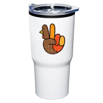 Peace Sign Turkey Hand Cool Thanksgiving Hippie Tumbler
