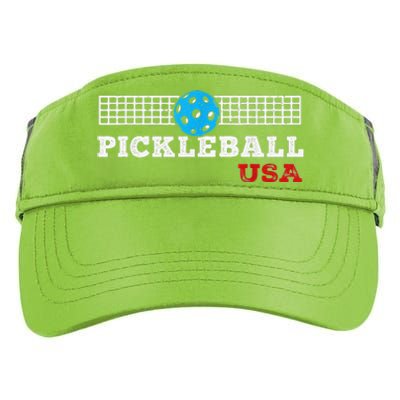 Pickleball Support The Team Pickleball Player USA Flag Adult Drive Performance Visor