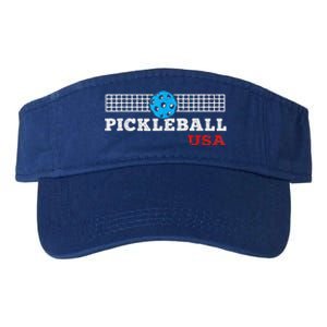 Pickleball Support The Team Pickleball Player USA Flag Valucap Bio-Washed Visor