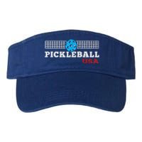 Pickleball Support The Team Pickleball Player USA Flag Valucap Bio-Washed Visor