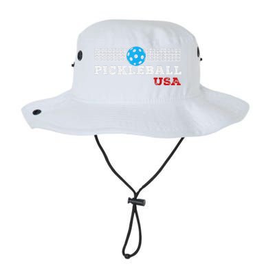 Pickleball Support The Team Pickleball Player USA Flag Legacy Cool Fit Booney Bucket Hat