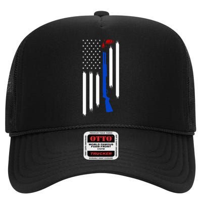 Patriotic Skeet Trap Clay Pigeon Shotgun Shooting High Crown Mesh Back Trucker Hat