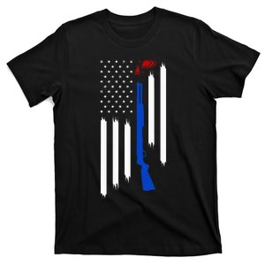 Patriotic Skeet Trap Clay Pigeon Shotgun Shooting T-Shirt