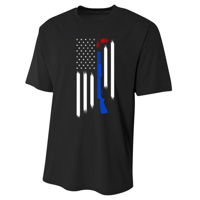 Patriotic Skeet Trap Clay Pigeon Shotgun Shooting Performance Sprint T-Shirt