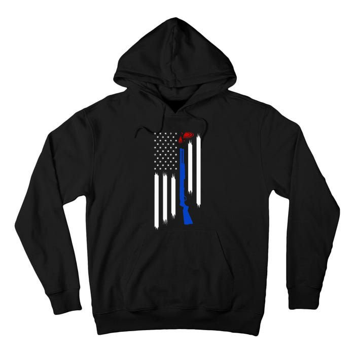 Patriotic Skeet Trap Clay Pigeon Shotgun Shooting Tall Hoodie