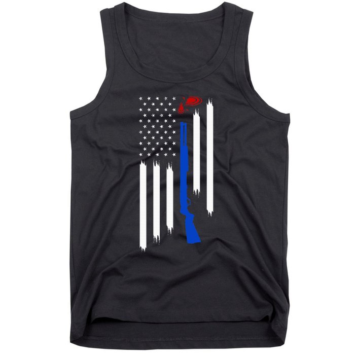 Patriotic Skeet Trap Clay Pigeon Shotgun Shooting Tank Top