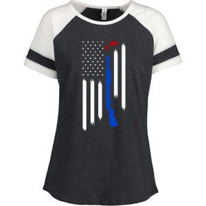 Patriotic Skeet Trap Clay Pigeon Shotgun Shooting Enza Ladies Jersey Colorblock Tee