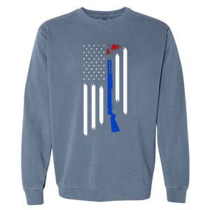 Patriotic Skeet Trap Clay Pigeon Shotgun Shooting Garment-Dyed Sweatshirt