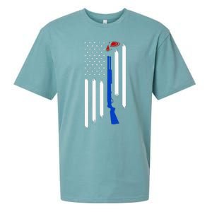 Patriotic Skeet Trap Clay Pigeon Shotgun Shooting Sueded Cloud Jersey T-Shirt