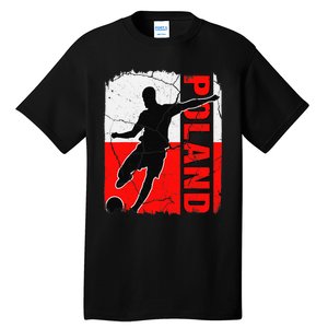 Poland Soccer Team Polish Flag Jersey Football Fans Tall T-Shirt