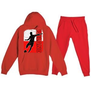 Poland Soccer Team Polish Flag Jersey Football Fans Premium Hooded Sweatsuit Set