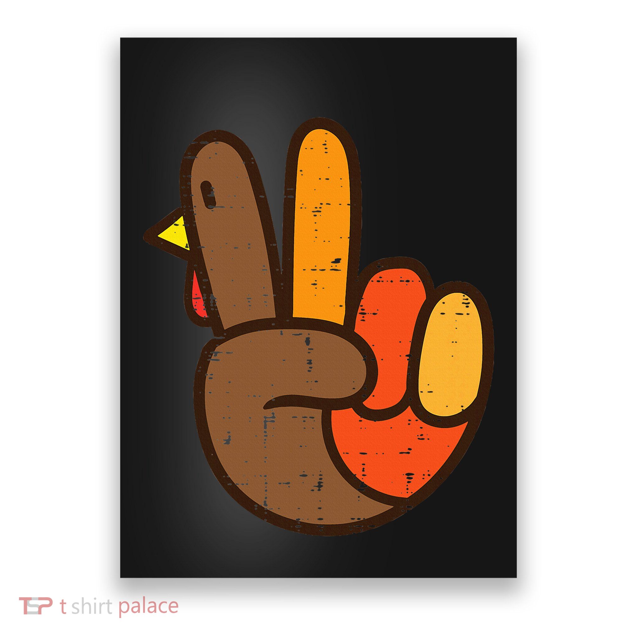 Peace Sign Turkey Hand Cool Thanksgiving Hippie Women Poster