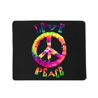 PEACE SIGN tee LOVE 60s 70s Tie Die Hippie Costume Mousepad