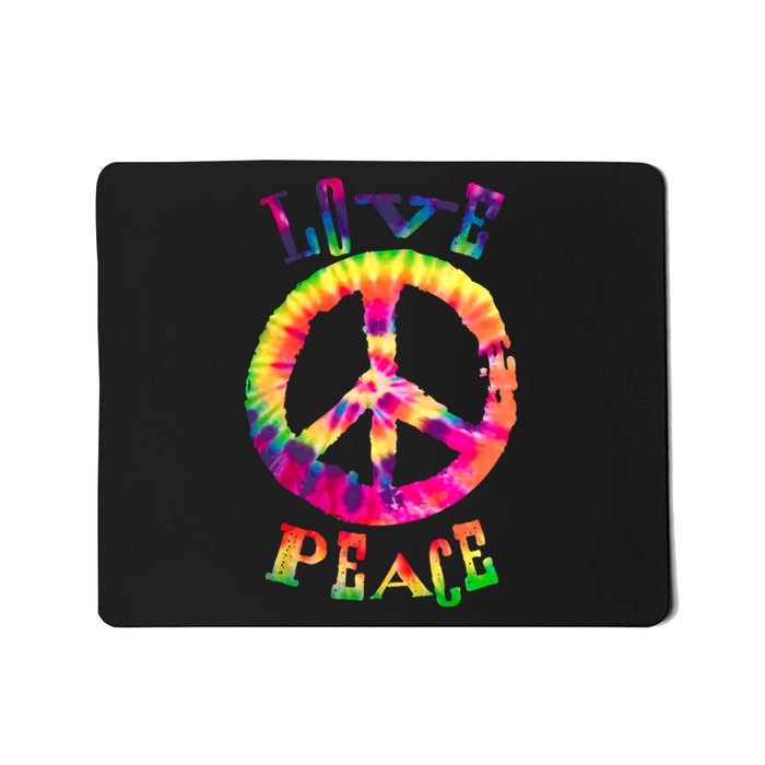 PEACE SIGN tee LOVE 60s 70s Tie Die Hippie Costume Mousepad