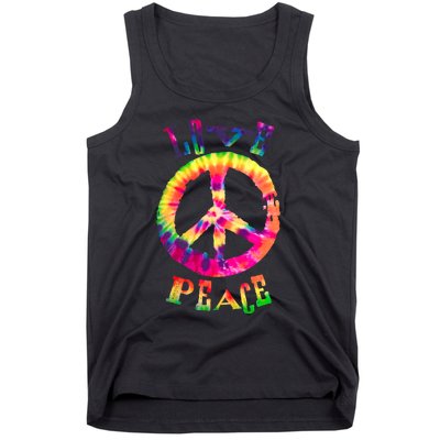 PEACE SIGN tee LOVE 60s 70s Tie Die Hippie Costume Tank Top