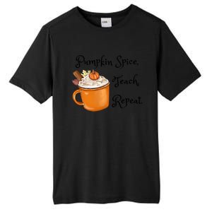 Pumpkin Spice Teach Repeat Fall Coffee Teacher Meaningful Gift Tall Fusion ChromaSoft Performance T-Shirt