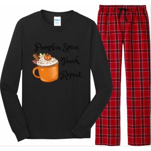 Pumpkin Spice Teach Repeat Fall Coffee Teacher Meaningful Gift Long Sleeve Pajama Set