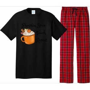 Pumpkin Spice Teach Repeat Fall Coffee Teacher Meaningful Gift Pajama Set