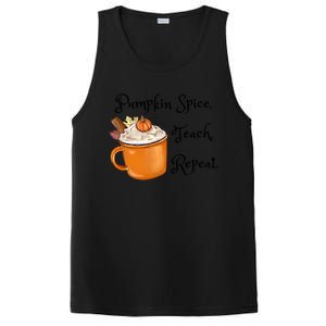 Pumpkin Spice Teach Repeat Fall Coffee Teacher Meaningful Gift PosiCharge Competitor Tank