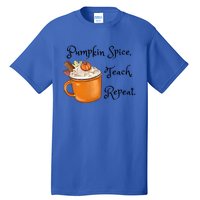 Pumpkin Spice Teach Repeat Fall Coffee Teacher Meaningful Gift Tall T-Shirt