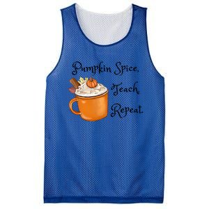 Pumpkin Spice Teach Repeat Fall Coffee Teacher Meaningful Gift Mesh Reversible Basketball Jersey Tank