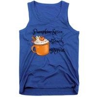 Pumpkin Spice Teach Repeat Fall Coffee Teacher Meaningful Gift Tank Top