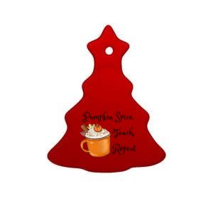 Pumpkin Spice Teach Repeat Fall Coffee Teacher Meaningful Gift Ceramic Tree Ornament