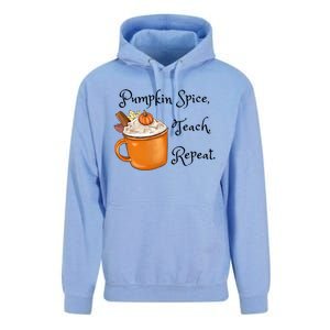 Pumpkin Spice Teach Repeat Fall Coffee Teacher Meaningful Gift Unisex Surf Hoodie