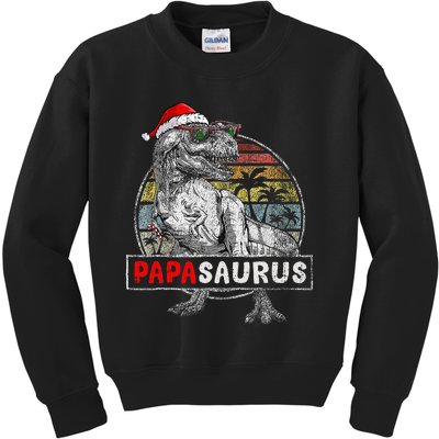 Papa saurus T Rex Dinosaur Christmas Family Matching Xmas Kids Sweatshirt