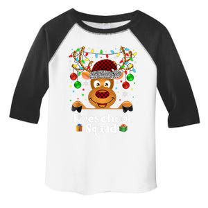 Preschool Squad Teacher Plaid Reindeer Hat Santa Christmas Cool Gift Toddler Fine Jersey T-Shirt