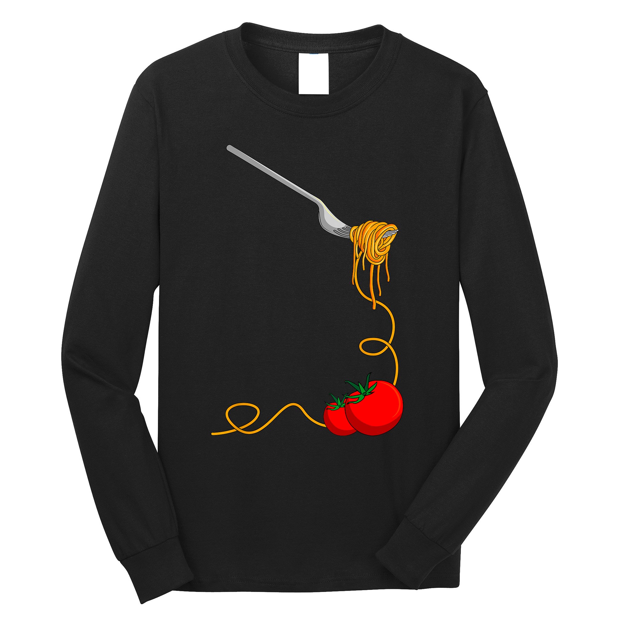 Pasta Spaghetti Tomato Noodles Italian Food Long Sleeve Shirt