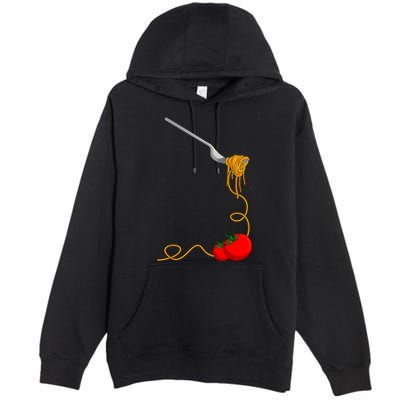 Pasta Spaghetti Tomato Noodles Italian Food Premium Pullover Hoodie