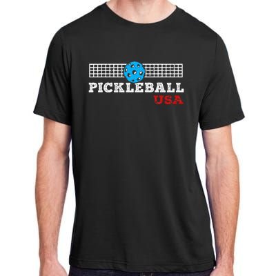 Pickleball Support The Team Pickleball Player Usa Flag Adult ChromaSoft Performance T-Shirt