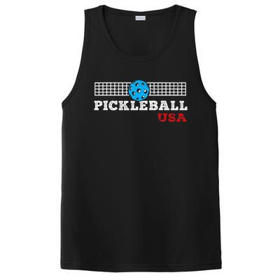 Pickleball Support The Team Pickleball Player Usa Flag PosiCharge Competitor Tank